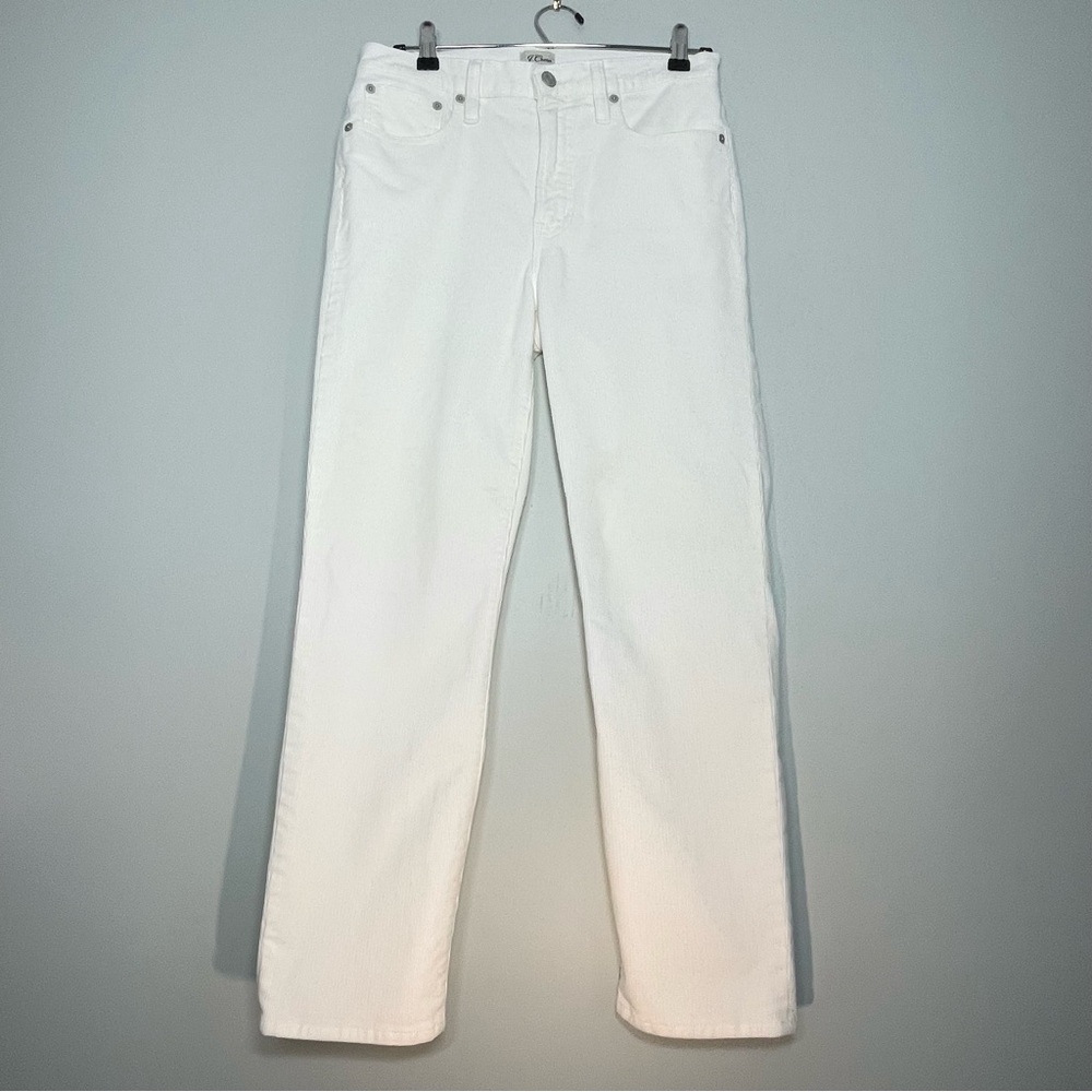 J. CREW Women's Ivory Corduroy Pants Straight Leg Stretch Size 28